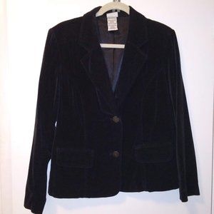 White Stag Black Velvet Blazer Size 12-14